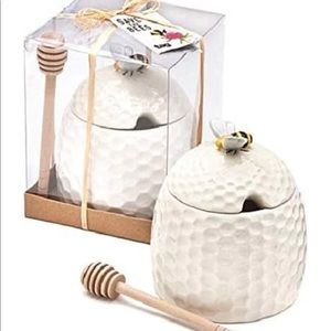 Bee Honey Pot and Dipper